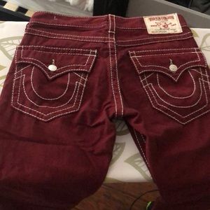 True Religion Straight Flap Natural Big T Jeans